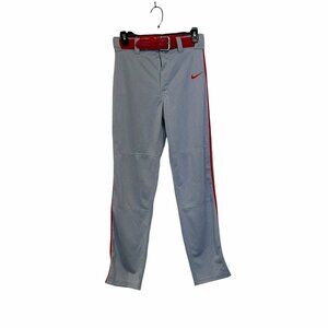 ✨Nike Size XL Big Kids Dri-fit Baseball Pants Gray With Red Belt✨
